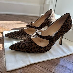 Manolo Blahnik Campari Leopard Heels